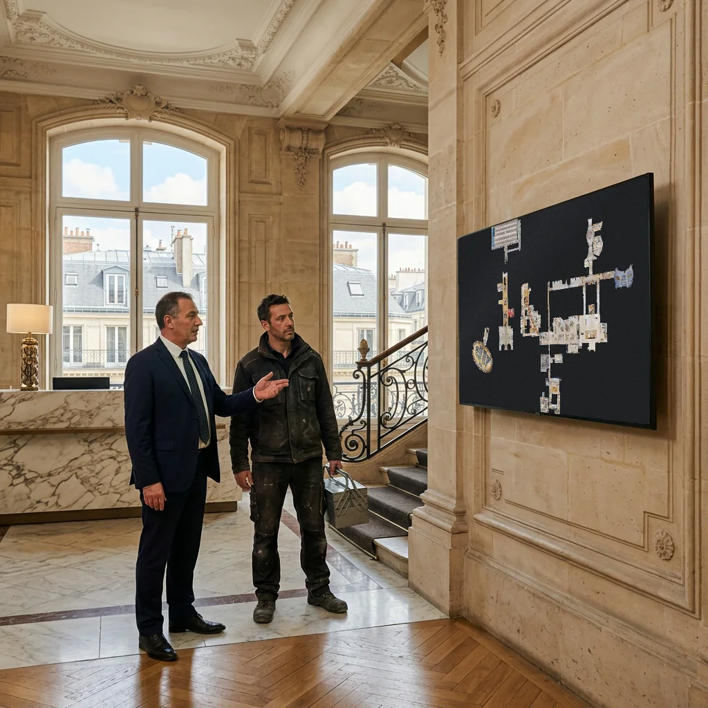 Floor plan open in a virtual tour, with its points of interest