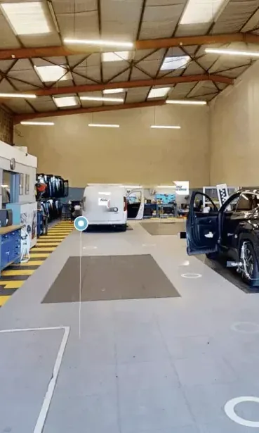 Visite 360° d'un atelier, ouverte dans un navigateur