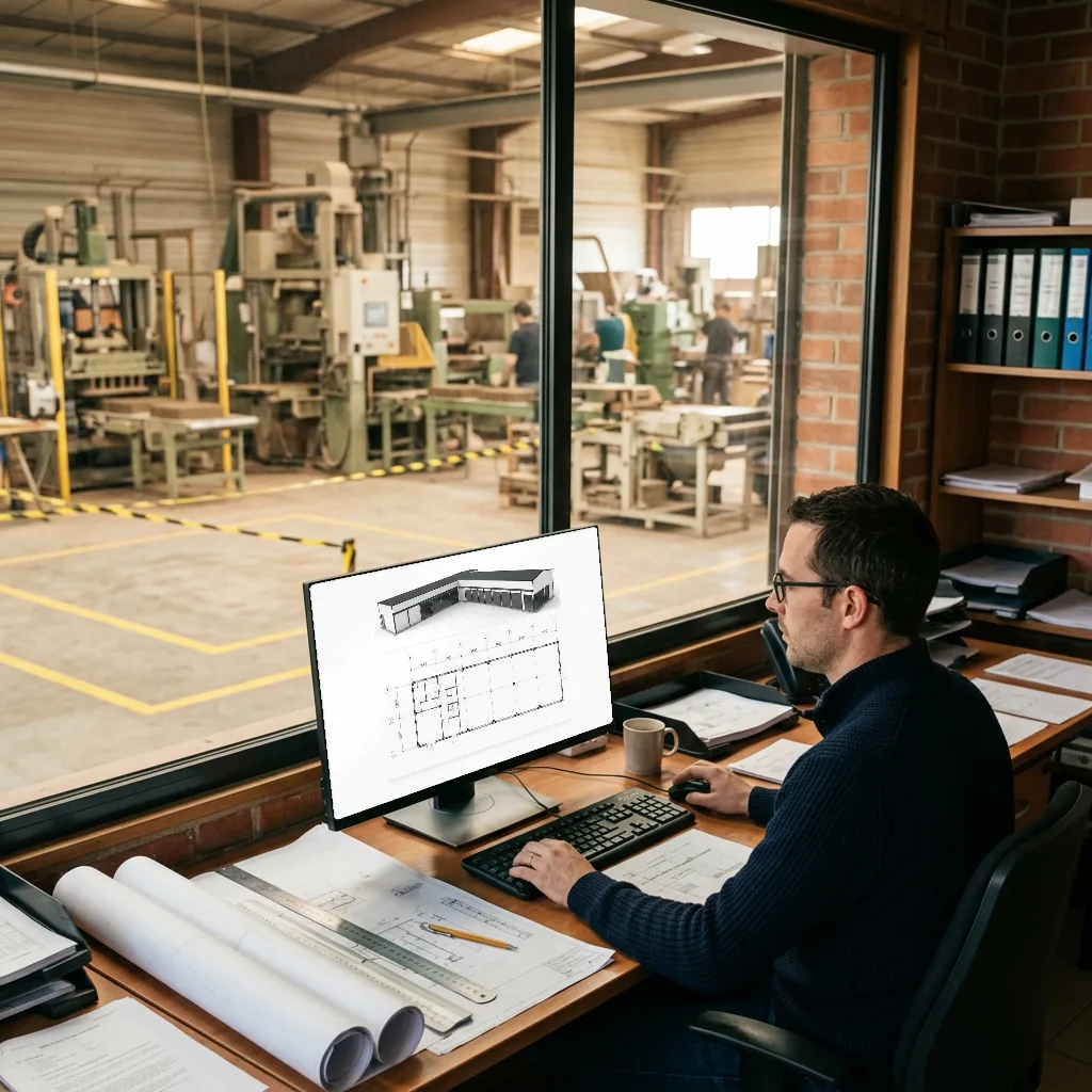 Maquette BIM et plan de l'existant ouverts sur un poste de travail
