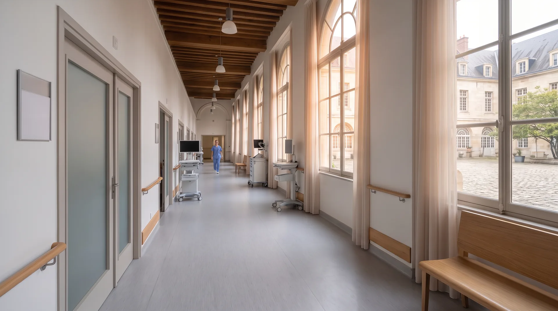 Healthcare building surveyed with a 3D scan