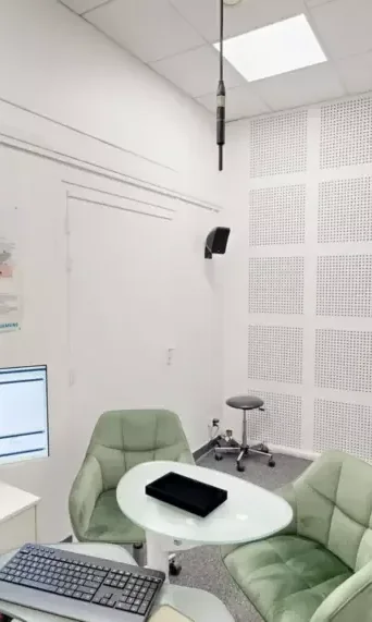 Visite 360° d'un centre de soins, ouverte dans un navigateur