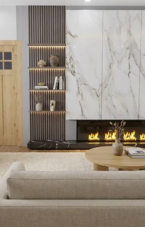 The same living room furnished virtually by AI virtual staging