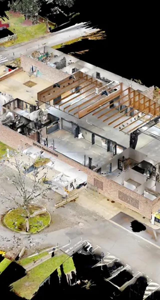 Colour 3D point cloud of a commercial building