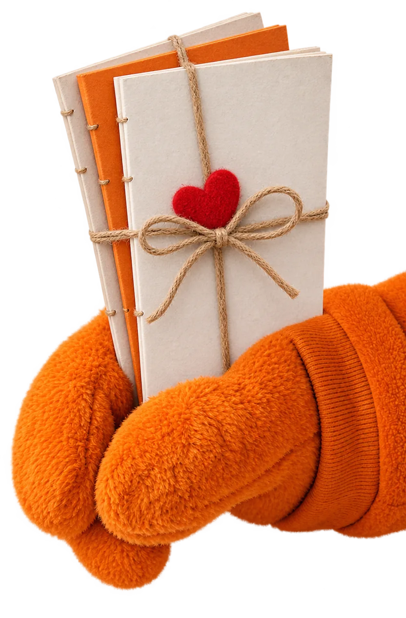 The easyVirtual.tours bear’s paw holding guides tied with a heart