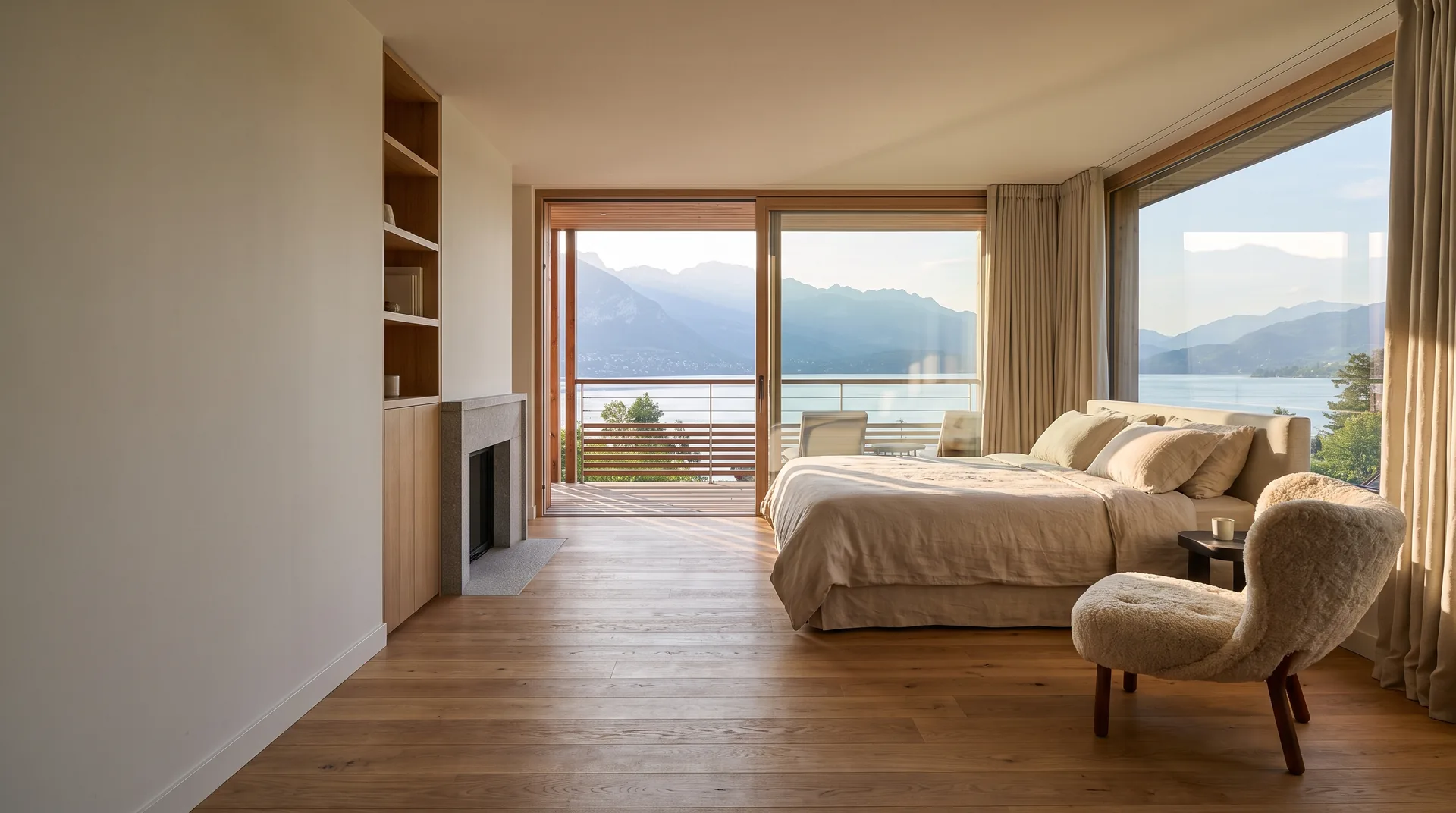 Chambre d'hôtel avec vue sur le lac d'Annecy