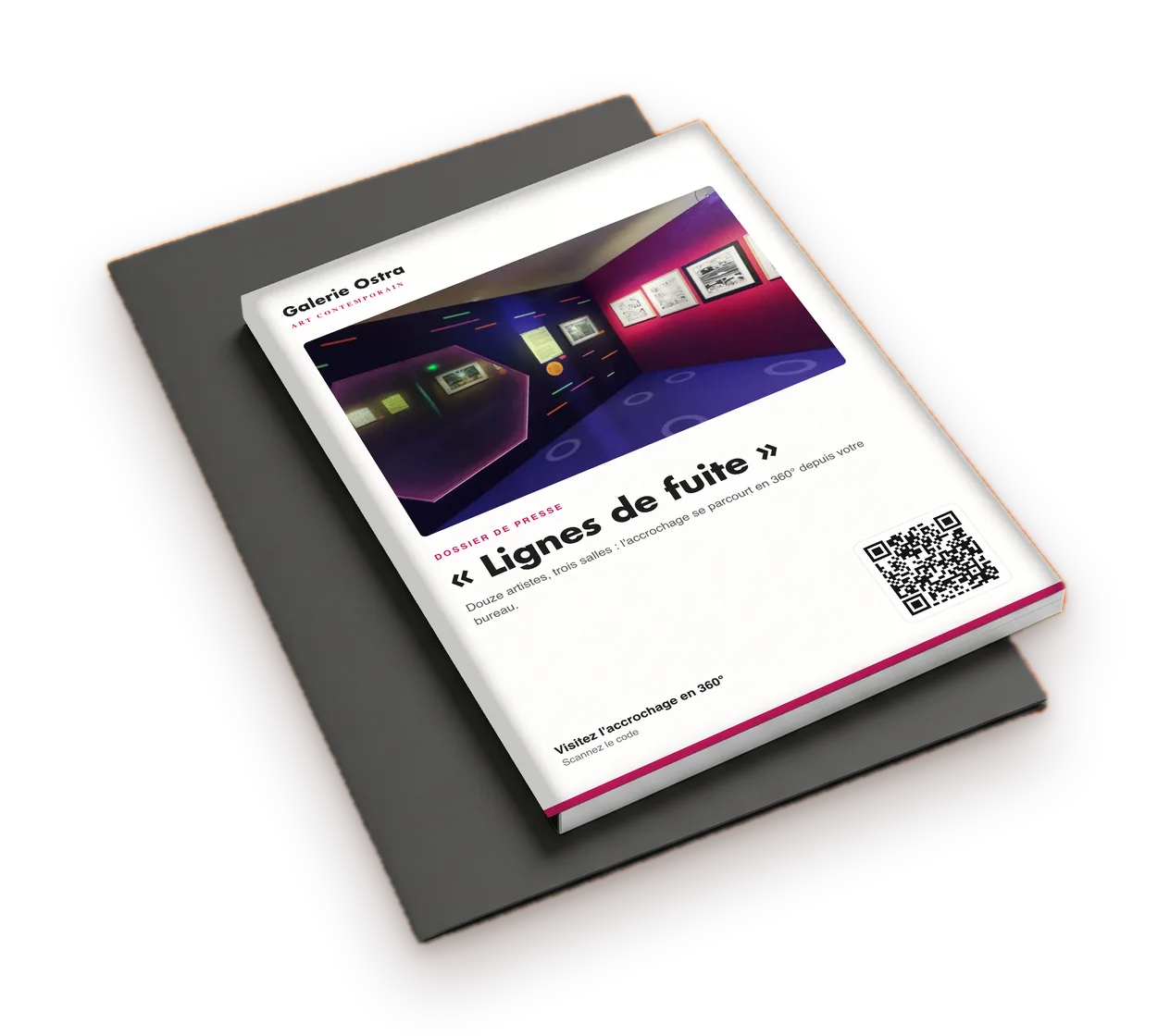 Dossier de présentation imprimé avec un code QR vers la visite virtuelle