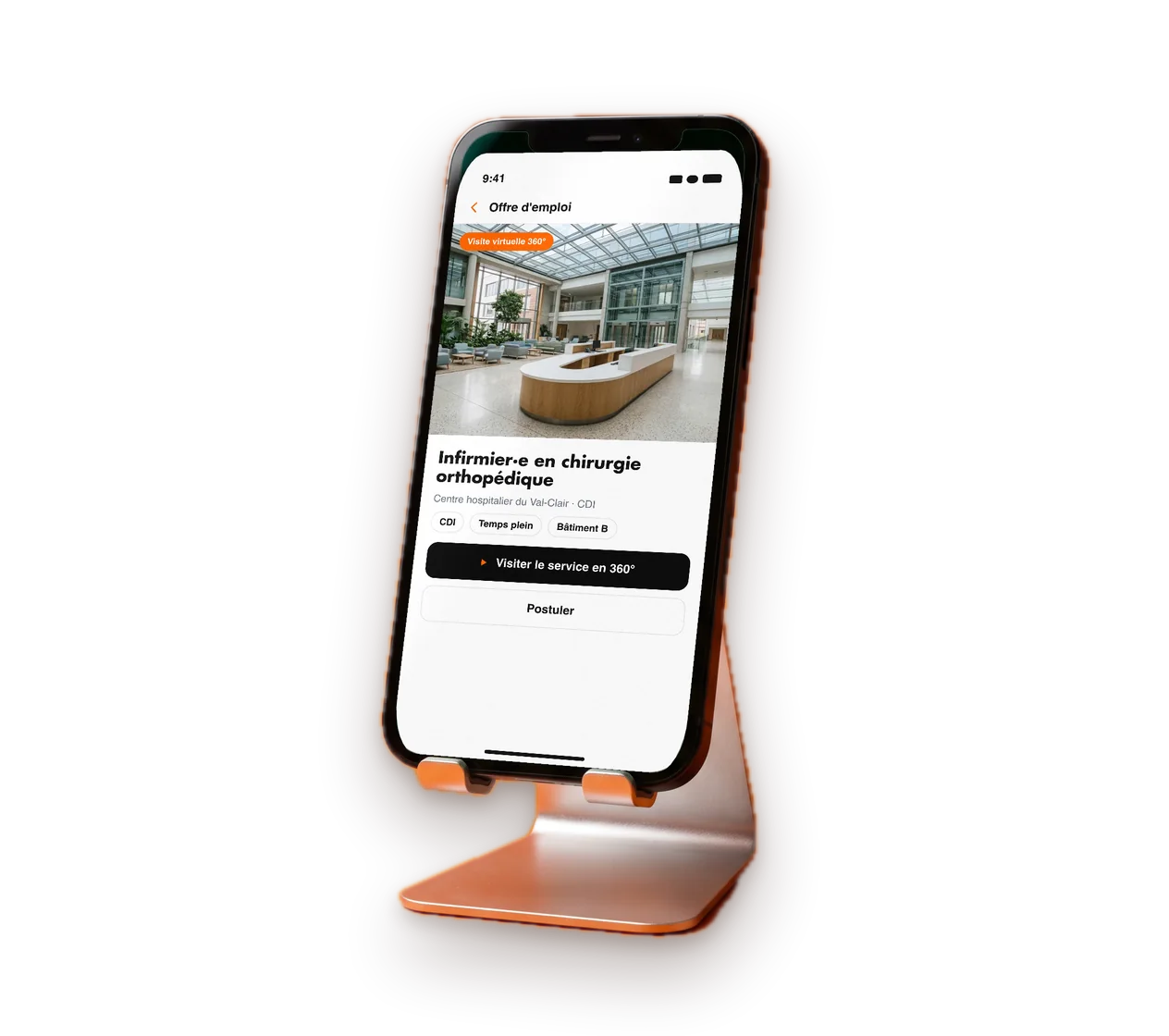 Smartphone showing a listing with its ‘360° tour’ button