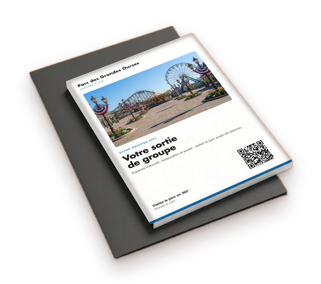 Printed presentation pack with a QR code linking to the virtual tour
