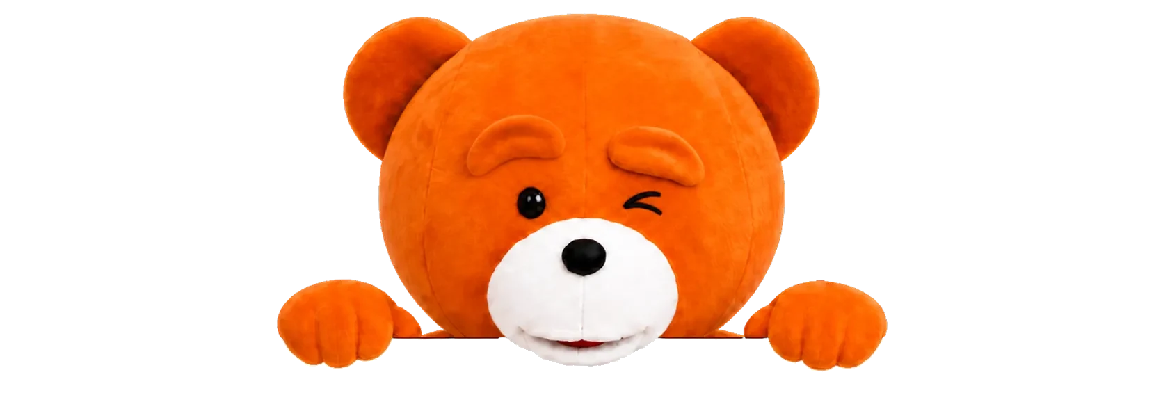 Ours easyVirtual.tours, la mascotte de la marque, qui fait un clin d'œil